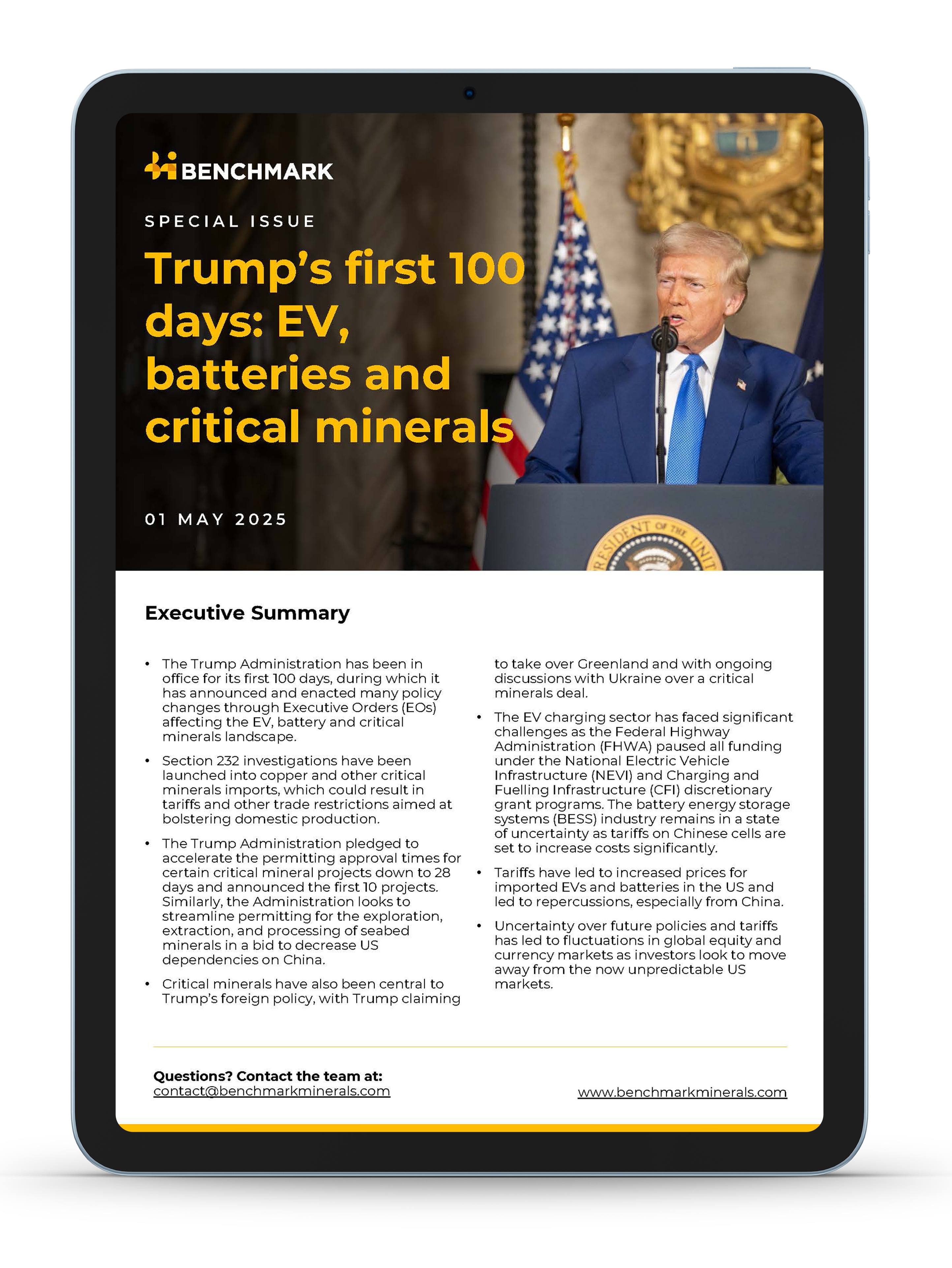 Trump's first 100 days: EV, batteries and critical minerals